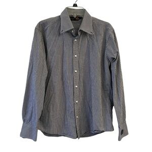 Ben Sherman Checkered Gingham Print Blue  Men's Shirt XL 💙